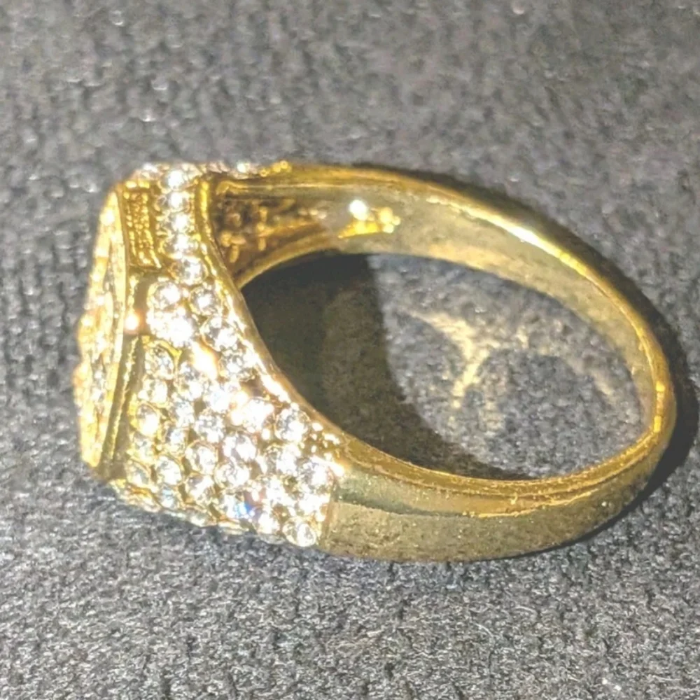 Simulated Diamond Mens Engagement Wedding Band Ring 2Ct 14k Yellow Gold Plated